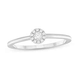 1/15 CT. T.W. Diamond Frame Engagement Ring in 14K White Gold