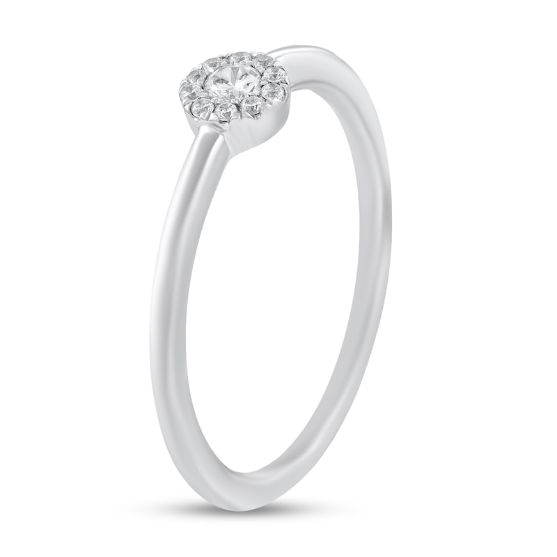 Main Image 2 of 1/15 CT. T.W. Diamond Frame Engagement Ring in 14K White Gold