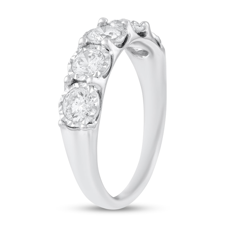 Main Image 2 of 1 CT. T.W. Diamond Miracle Five Stone Anniversary Band in 10K White Gold