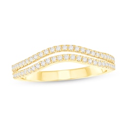 1/4 CT. T.W. Diamond Double Row Contour Anniversary Band in 10K Gold