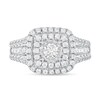 Thumbnail Image 3 of 1-1/2 CT. T.W. Diamond Double Cushion Frame Triple Row Engagement Ring in 10K White Gold