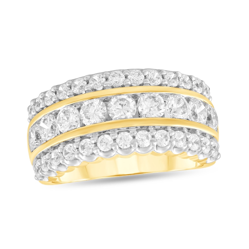 Main Image 1 of 2 CT. T.W. Diamond Triple Row Anniversary Band in 10K Gold