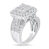 Thumbnail Image 2 of 2-3/8 CT. T.W. Princess-Cut Multi-Diamond Scallop Frame Multi-Row Engagement Ring in 10K White Gold