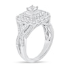 Thumbnail Image 2 of 1-1/2 CT. T.W. Diamond Double Cushion Frame Multi-Row Crossover Split Shank Engagement Ring in 14K White Gold