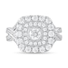 Thumbnail Image 3 of 1-1/2 CT. T.W. Diamond Double Cushion Frame Multi-Row Crossover Split Shank Engagement Ring in 14K White Gold