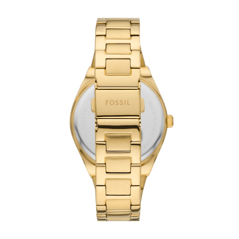 Main Image 2 of Ladies’ Fossil Scarlette Gold-Tone IP Watch with Gold-Tone Dial and Coin-Edge Bezel (Model: ES5299)