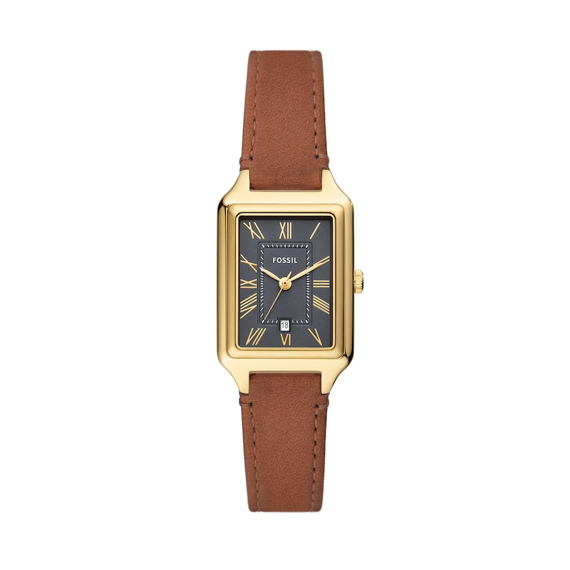 Main Image 1 of Ladies’ Fossil Raquel Gold-Tone IP Watch with Rectangular Grey Dial (Model: ES5303)