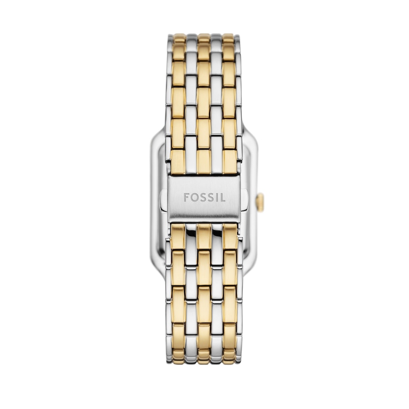 Main Image 2 of Ladies’ Fossil Raquel Crystal Accent Two-Tone IP Watch with Rectangular Mother-of-Pearl Dial (Model: ES5305)