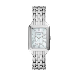 Ladies’ Fossil Raquel Crystal Accent Watch with Rectangular Mother-of-Pearl Dial (Model: ES5306)