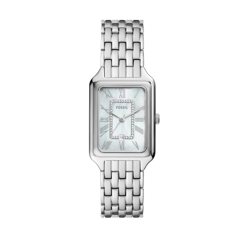 Main Image 1 of Ladies’ Fossil Raquel Crystal Accent Watch with Rectangular Mother-of-Pearl Dial (Model: ES5306)