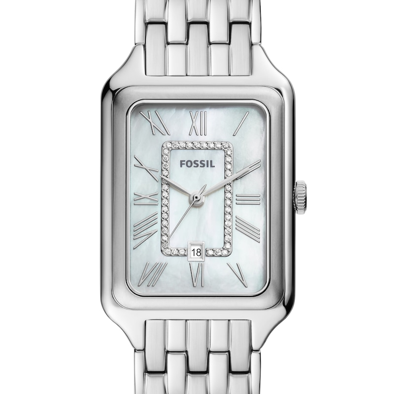 Main Image 5 of Ladies’ Fossil Raquel Crystal Accent Watch with Rectangular Mother-of-Pearl Dial (Model: ES5306)