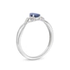 Thumbnail Image 3 of Pear-Shaped Blue Sapphire and Diamond Accent Crossover Shank Ring in 10K White Gold