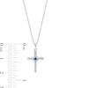 Thumbnail Image 2 of Blue Sapphire and Diamond Accent Cross Pendant in 10K White Gold