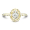 Thumbnail Image 2 of 1/2 CT. T.W. Oval Diamond Double Frame Bubble Shank Engagement Ring in 14K Gold