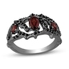 Thumbnail Image 0 of Enchanted Disney Villains Evil Queen Garnet and 1/4 CT. T.W. Black Diamond Vine Ring in Sterling Silver - Size 7