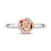 Thumbnail Image 6 of Enchanted Disney Belle 1/5 CT. T.W. Diamond Rose and Crown Three Piece Ring Set in Sterling Silver and 10K Rose Gold