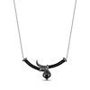 Thumbnail Image 1 of Enchanted Disney Villains Jafar Pear-Shaped Onyx and 1/6 CT. T.W. Black Diamond Swords Necklace in Sterling Silver