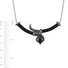 Thumbnail Image 3 of Enchanted Disney Villains Jafar Pear-Shaped Onyx and 1/6 CT. T.W. Black Diamond Swords Necklace in Sterling Silver