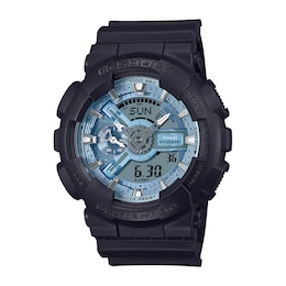 Men's Casio G-Shock Classic Black Resin Watch with Ice Blue Dial (Model: GA110CD-1A2)