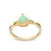 Thumbnail Image 1 of Pear-Shaped Opal and Diamond Accent Twist Shank Ring in 10K Gold