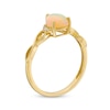 Thumbnail Image 3 of Pear-Shaped Opal and Diamond Accent Twist Shank Ring in 10K Gold