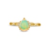 Thumbnail Image 4 of Pear-Shaped Opal and Diamond Accent Twist Shank Ring in 10K Gold