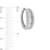 Thumbnail Image 2 of 2 CT. T.W. Baguette and Round Certified Lab-Created Diamond Triple Row Hoop Earrings in 14K White Gold (F/SI2)