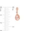 Thumbnail Image 2 of Pear-Shaped Morganite and Diamond Accent Open Frame Drop Earrings in 10K Rose Gold