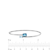 Thumbnail Image 3 of Emerald-Cut Swiss Blue Topaz and Baguette White Topaz Bypass Bangle in Sterling Silver - 7.13&quot;