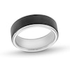 Thumbnail Image 1 of 8.0mm Satin Center Stepped Edge Wedding Band in Tungsten with Black IP and Silicone - Size 10