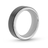 Thumbnail Image 3 of 8.0mm Satin Center Stepped Edge Wedding Band in Tungsten with Black IP and Silicone - Size 10