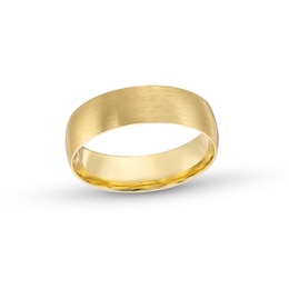 6.0mm Satin Wedding Band in 14K Gold - Size 10