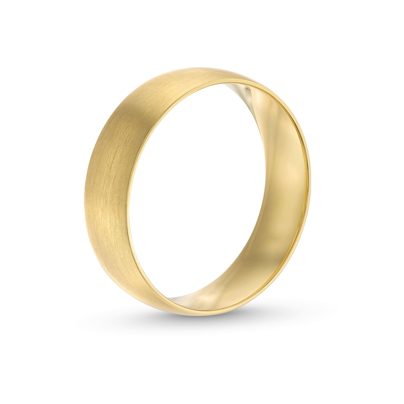 Main Image 3 of 6.0mm Satin Wedding Band in 14K Gold - Size 10