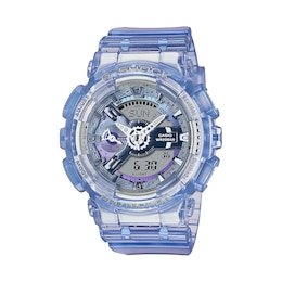 Ladies' Casio G-Shock S Series Clear Periwinkle Resin Watch with Silver-Tone Dial (Model: GMAS110VW-6A)