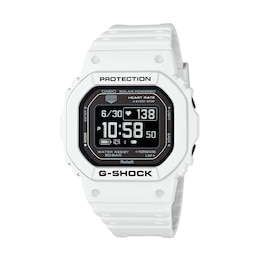 Men's Casio G-Shock MOVE Solar-Powered Digital White Resin Strap Watch with Octagonal Black Dial (Model: DWH5600-7)