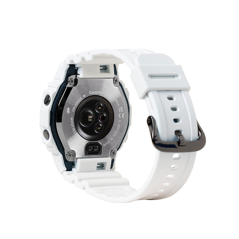 Men's Casio G-Shock MOVE Solar-Powered Digital White Resin Strap Watch with Octagonal Black Dial (Model: DWH5600-7)