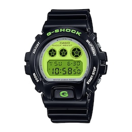 Men’s Casio G Shock Classic Black Resin Digital Watch with Retro-Color Dial (Model: DW6900RCS-1)