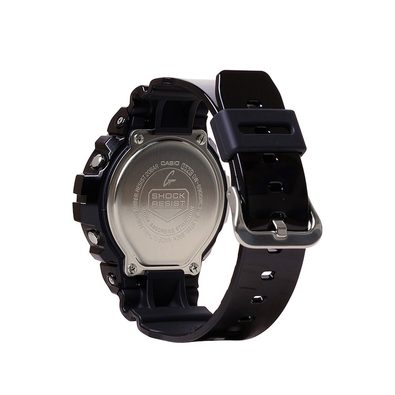 Men’s Casio G Shock Classic Black Resin Digital Watch with Retro-Color Dial (Model: DW6900RCS-1)