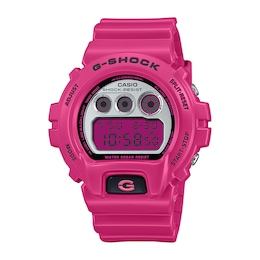 Men’s Casio G-Shock Classic Pink Resin Digital Watch with Retro-Color Dial (Model: DW6900RCS-4)