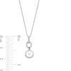 Thumbnail Image 4 of 8.5mm Freshwater Cultured Pearl and 1/10 CT. T.W. Diamond Drop Pendant in 10K White Gold