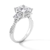 Thumbnail Image 3 of 4 CT. T.W. Princess-Cut Certified Lab-Created Diamond Three Stone Engagement Ring in 14K White Gold (F/SI2)