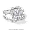 Thumbnail Image 4 of 2-5/8 CT. T.W. Emerald-Cut Certified Lab-Created Diamond Frame Double Row Engagement Ring in 14K White Gold (F/SI2)