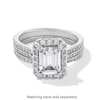 Thumbnail Image 5 of 2-5/8 CT. T.W. Emerald-Cut Certified Lab-Created Diamond Frame Double Row Engagement Ring in 14K White Gold (F/SI2)