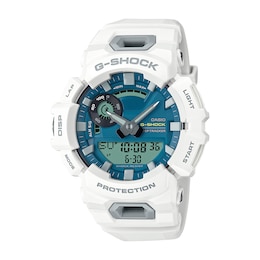 Men’s Casio G-Shock MOVE White Resin Step Tracker Sport Watch with Blue Dial (Model: GBA900CB-7A)