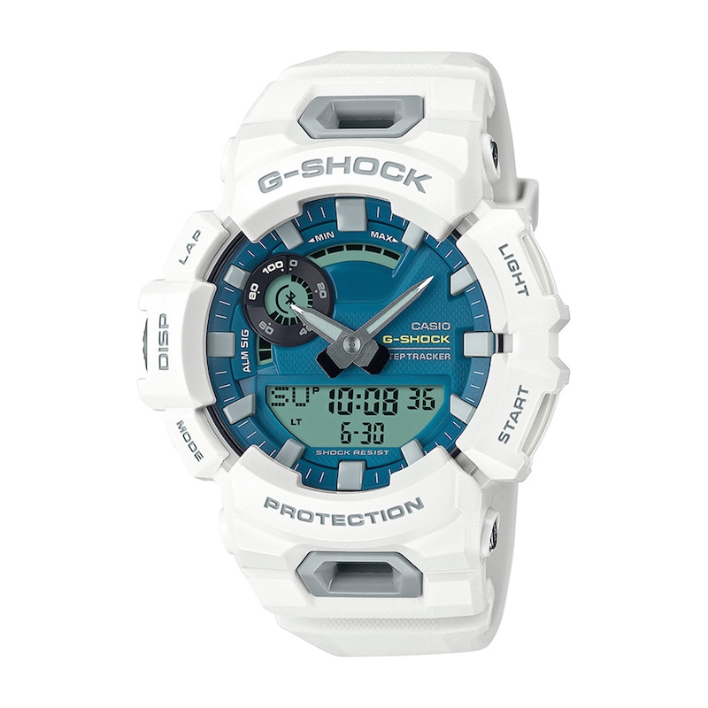 Main Image 1 of Men’s Casio G-Shock MOVE White Resin Step Tracker Sport Watch with Blue Dial (Model: GBA900CB-7A)