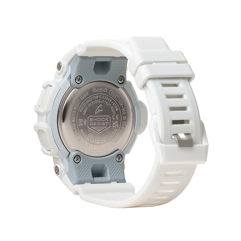 Main Image 2 of Men’s Casio G-Shock MOVE White Resin Step Tracker Sport Watch with Blue Dial (Model: GBA900CB-7A)