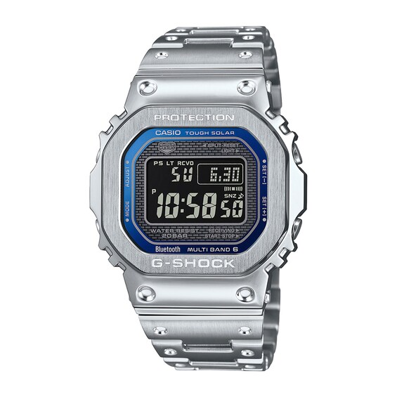 Menâs Casio G-Shock Classic All-Metal Solar-Powered Digital Watch With Blue Dial (Model: GMWB5000D-2)