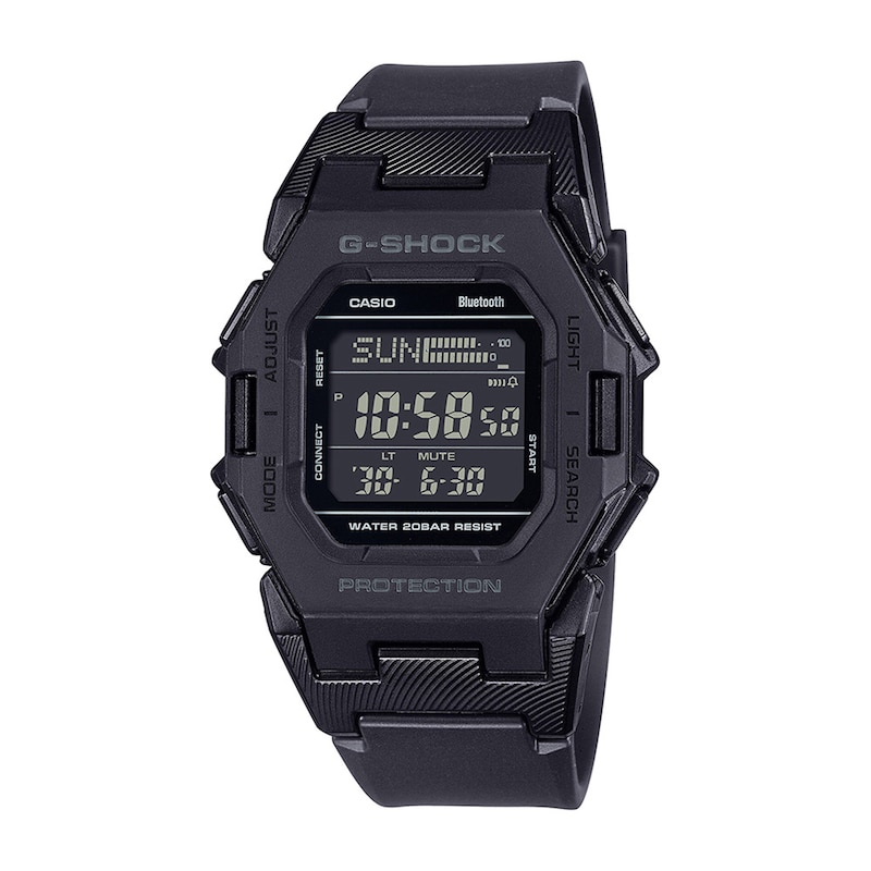 Main Image 1 of Men’s Casio G-Shock Classic Black Resin Digital Watch with Step Tracker and Black Dial (Model: GDB500-1)