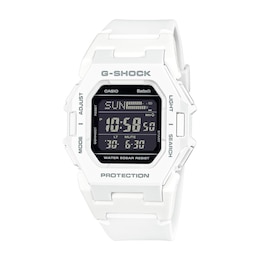 Men’s Casio G-Shock Classic White Resin Digital Watch with Step Tracker and Black Dial (Model: GDB500-7)