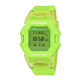Men’s Casio G-Shock Classic Neon Green Resin Digital Watch with Step Tracker and Green Dial (Model: GDB500S-3)